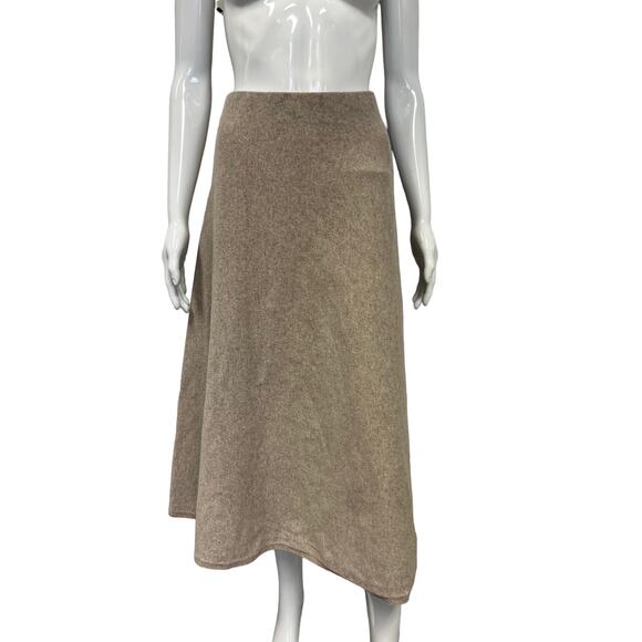 WEEKEND MAX MARA Beige Knitted Midi A-Line Skirt L - Picture 1 of 3